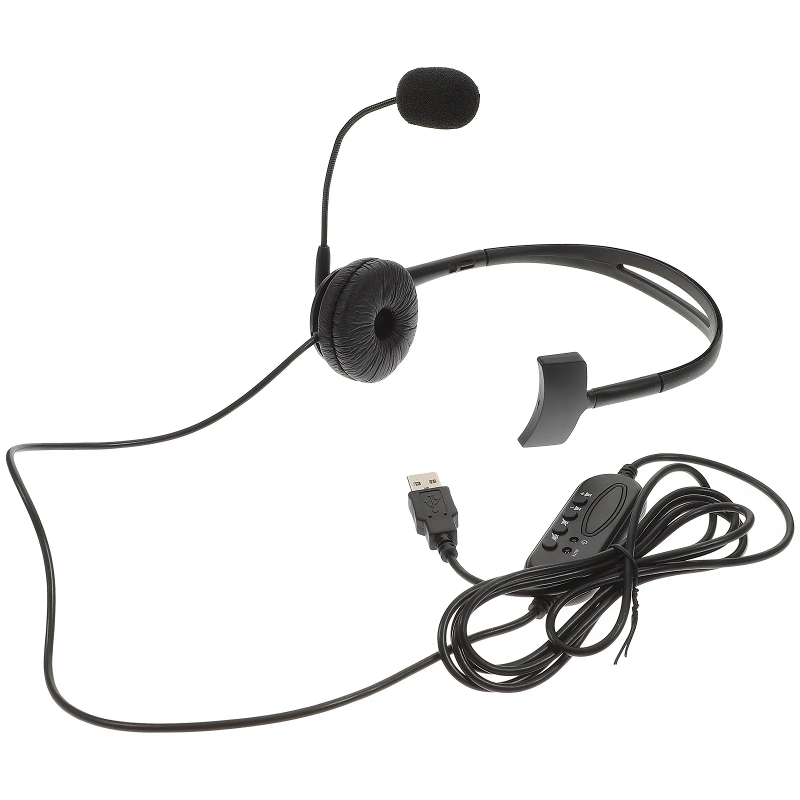 노트북 및 PC용 USB 헤드셋, 고품질 오디오, 노이즈 캔슬링 마이크, 콜센터, 비즈니스 미팅 및 가정용으로 승인됨