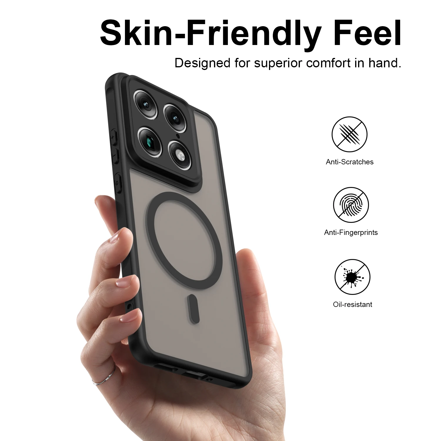 Matte Clear Shockproof Magnetic Phone Case with MagSafe Compatibility