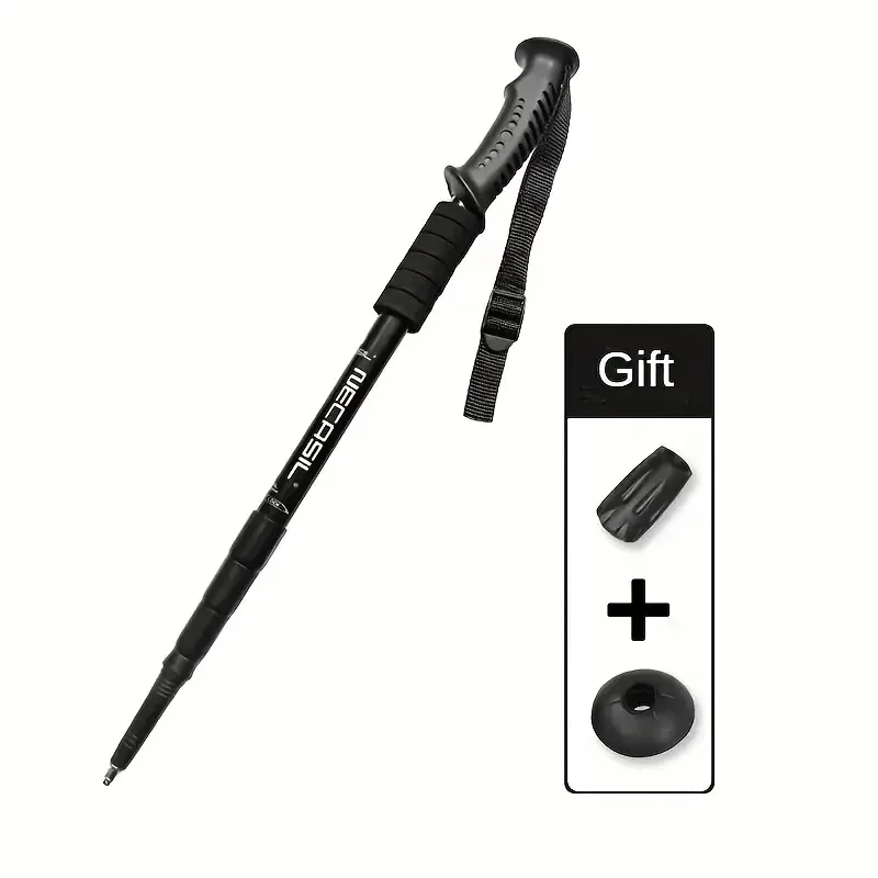 Enhanced Shock-Absorbing Adjustable Trekking Poles - Collapsible, Strong, and Lightweight