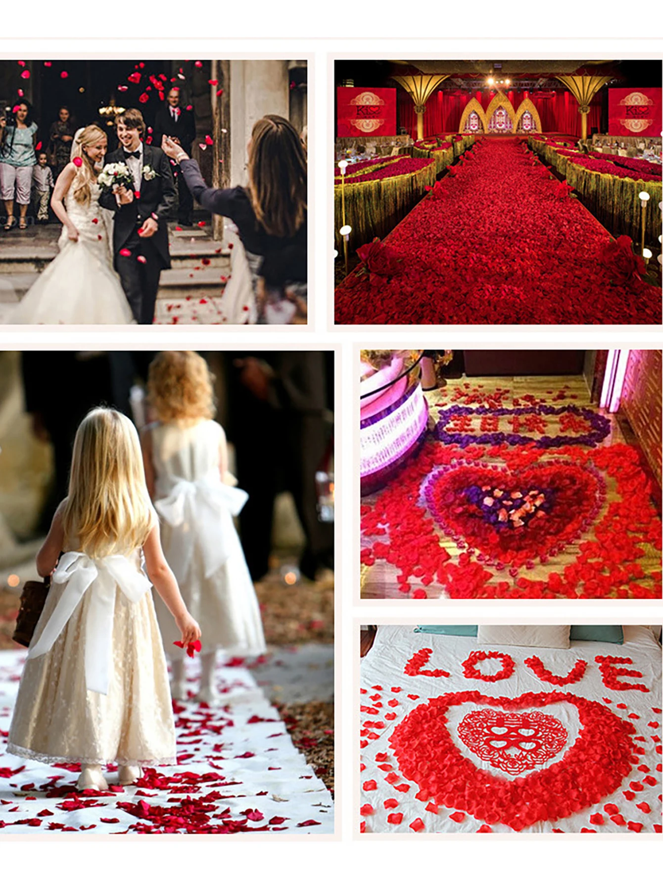 1000 Petals Artificial Silk Rose Petals Valentine's Day Wedding Party Pasty Tabel Decorations Romantic Night Party