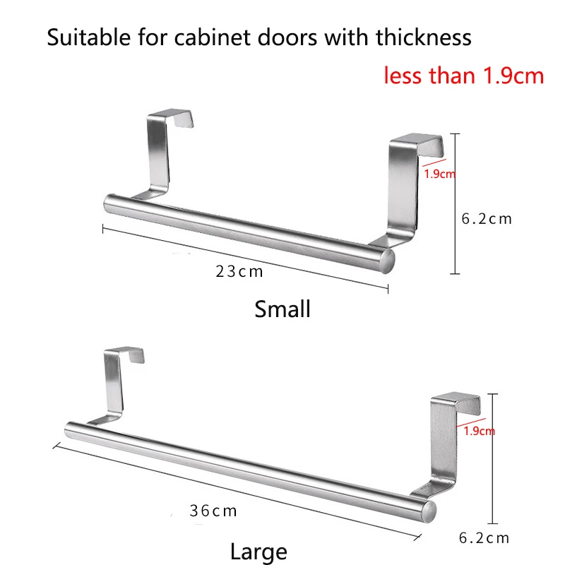Towel Rack Over Door Towel Bar Hanging Holder Stainless Steel Bathroom Kitchen Cabinet Towel Apron Rack Rag Rack Shelf Hanger