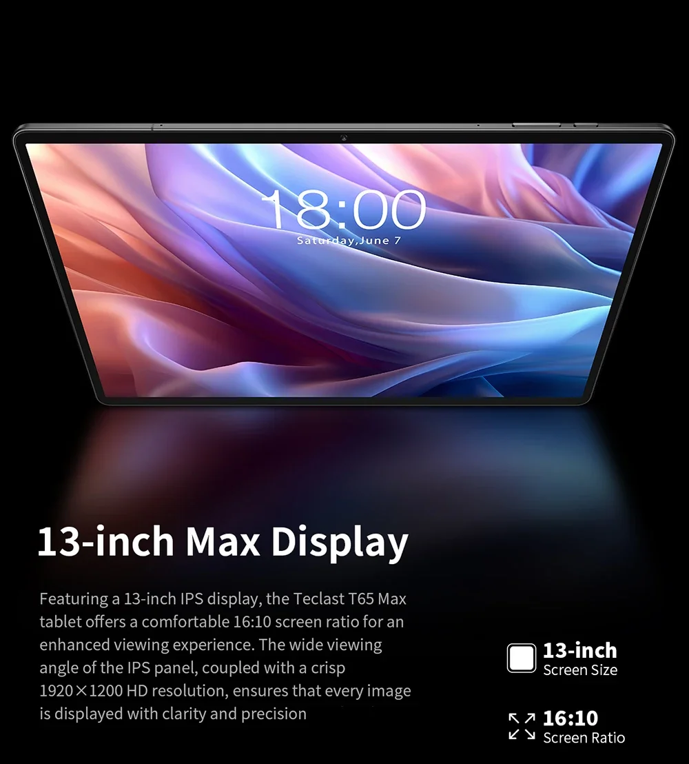 Teclast T65MAX Tablet Helio G99 /13 inch 1920x1200 IPS/8GB RAM