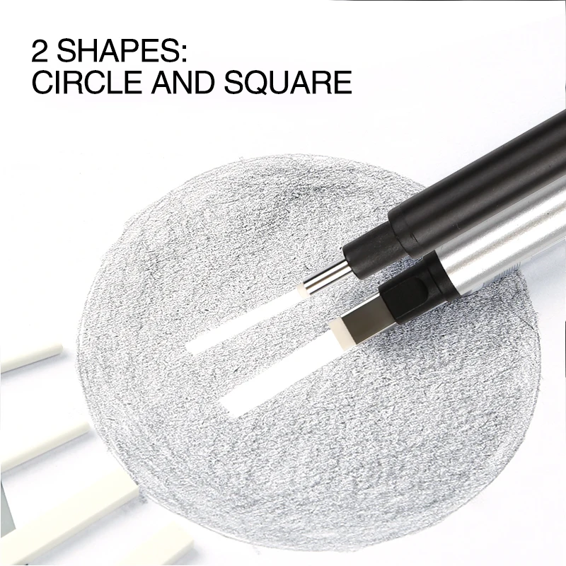 Refill Eraser Square Round Mechanical Retractable Eraser pencil eraser retractable eraser 5 Pcs