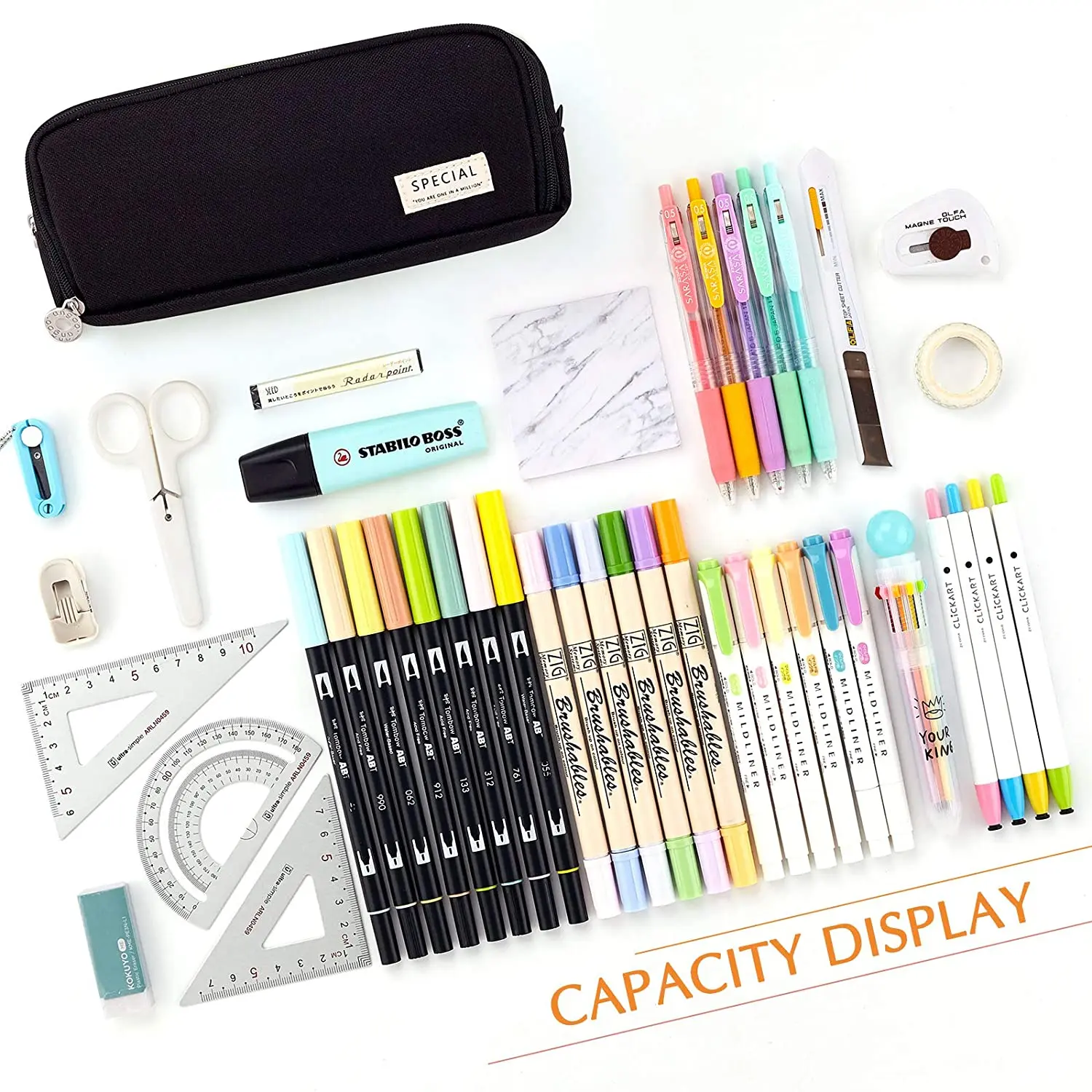 Pencil Bag Large Capacity Girls Pen Case Pouch Korean Organizer
