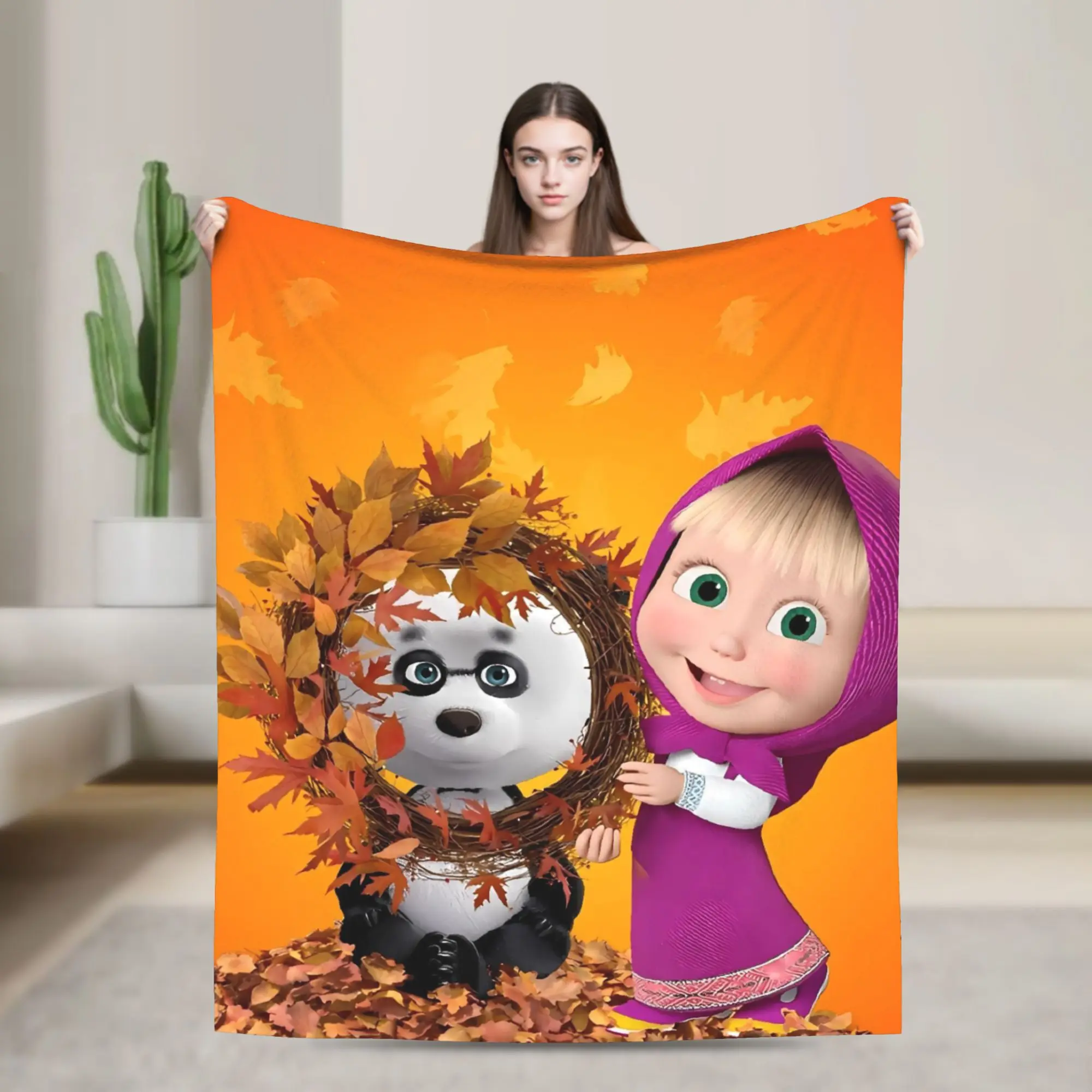 Cozy Plush Flannel Throw Blanket for Sofa, Couch, Bed, or Picnic