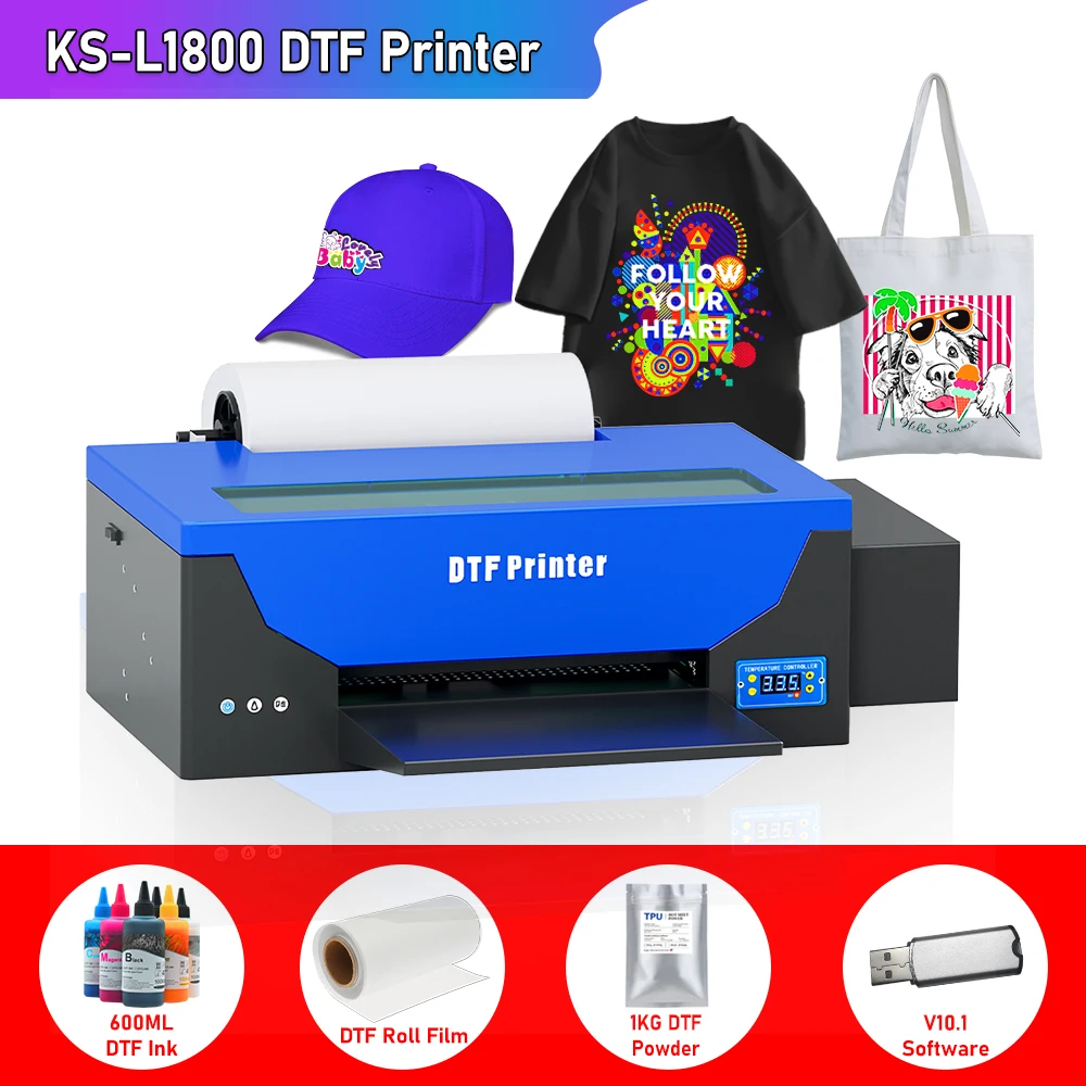 

A3 DTF Printer Bundle impresora dtf A3 DTF Transfer Printer with Roll Feeder Direct to Film Print A3 t shirt printing machine