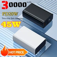 45W Power Bank 30000mAh Large Capacity Powerbank Fast Charging Portable Charger External Battery for IPhone Xiaomi Phone Laptop 2