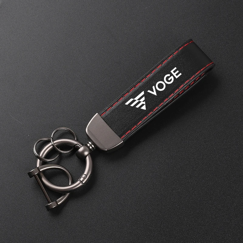 Premium Leather Horseshoe Buckle Motorcycle Keychain