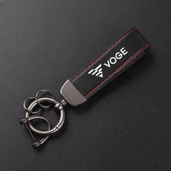 Premium Leather Horseshoe Buckle Motorcycle Keychain (Red)