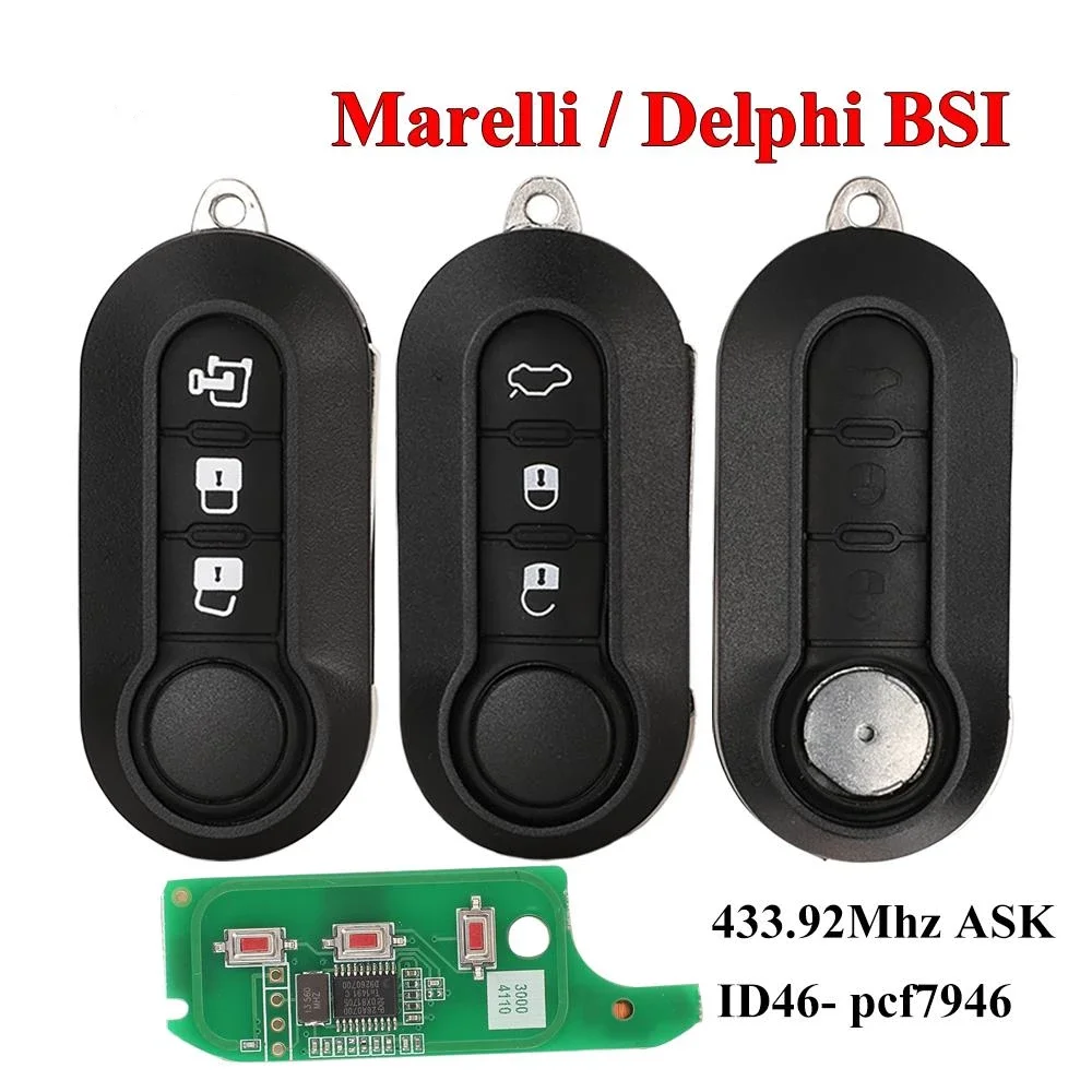 

Car Remote Key For Fi-at MPV Bravo/Ducato 500 Doblo Qubo Grande Punto Citr-oen Jumper Peu-geot Boxer 433.92 ID46