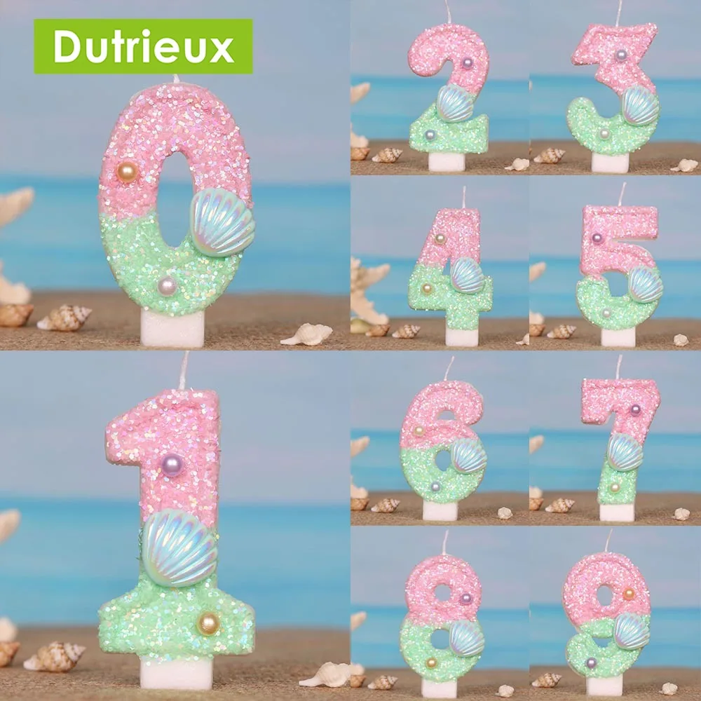 

Свечи на день рождения 0-9, блестящие, двух цветов, искусственное украшение, декоративные принадлежности для украшения тортов, десертов