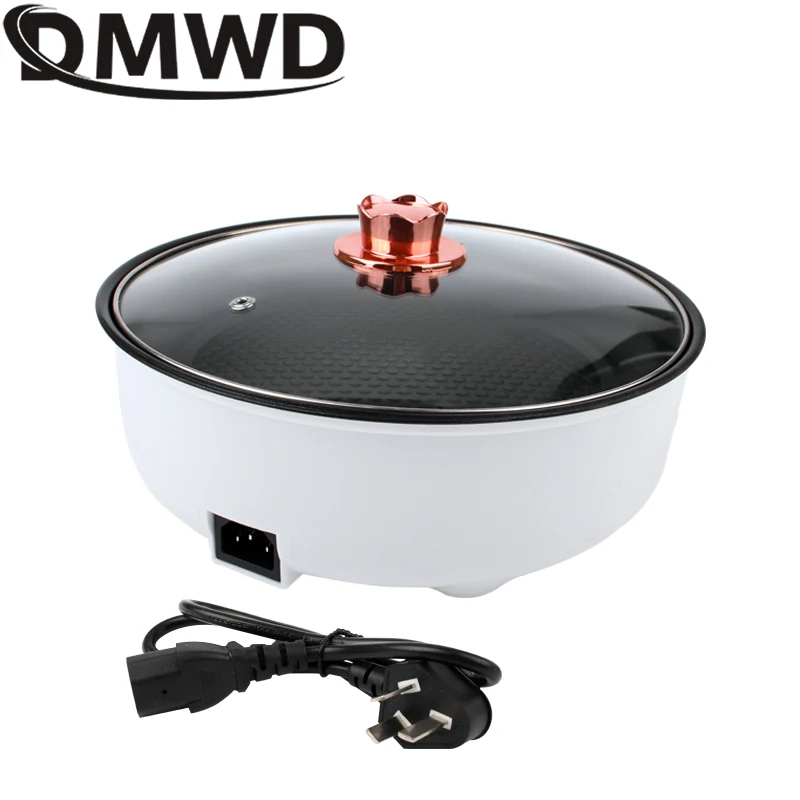 Multifunction Electric Barbecue Stove Steak Grill Non-stick Multicooker Skillet Eggs Soup Cooking Pot Hotpot Noodles Cooker EU 5