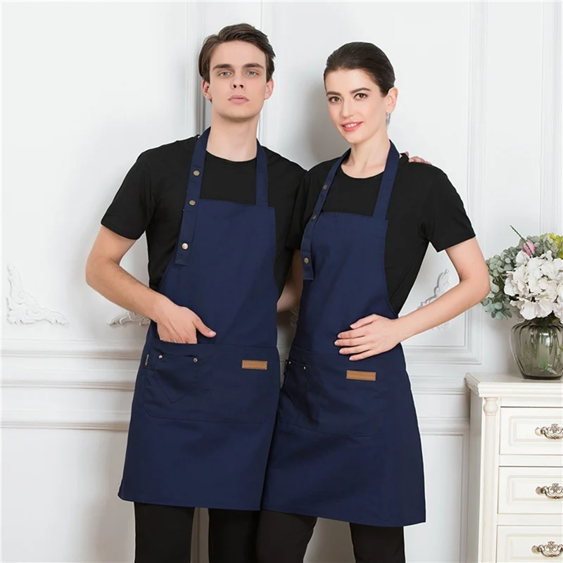 Unisex Chef Aprons Adjustable Coffee Shop Hairdresser Aprons Kitchen Uniforms Waiter Work Wear Food Service Restaurant Cook Bib
