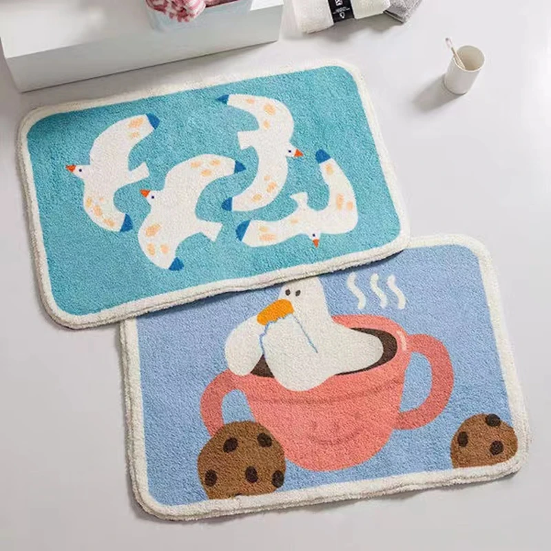 

Non-slip Cartoon Animal Goose Door Mat Yellow Duck Carpet Soft Rugs Cute Home Bathroom Balcony Doorway Hallway Mat Absorbent