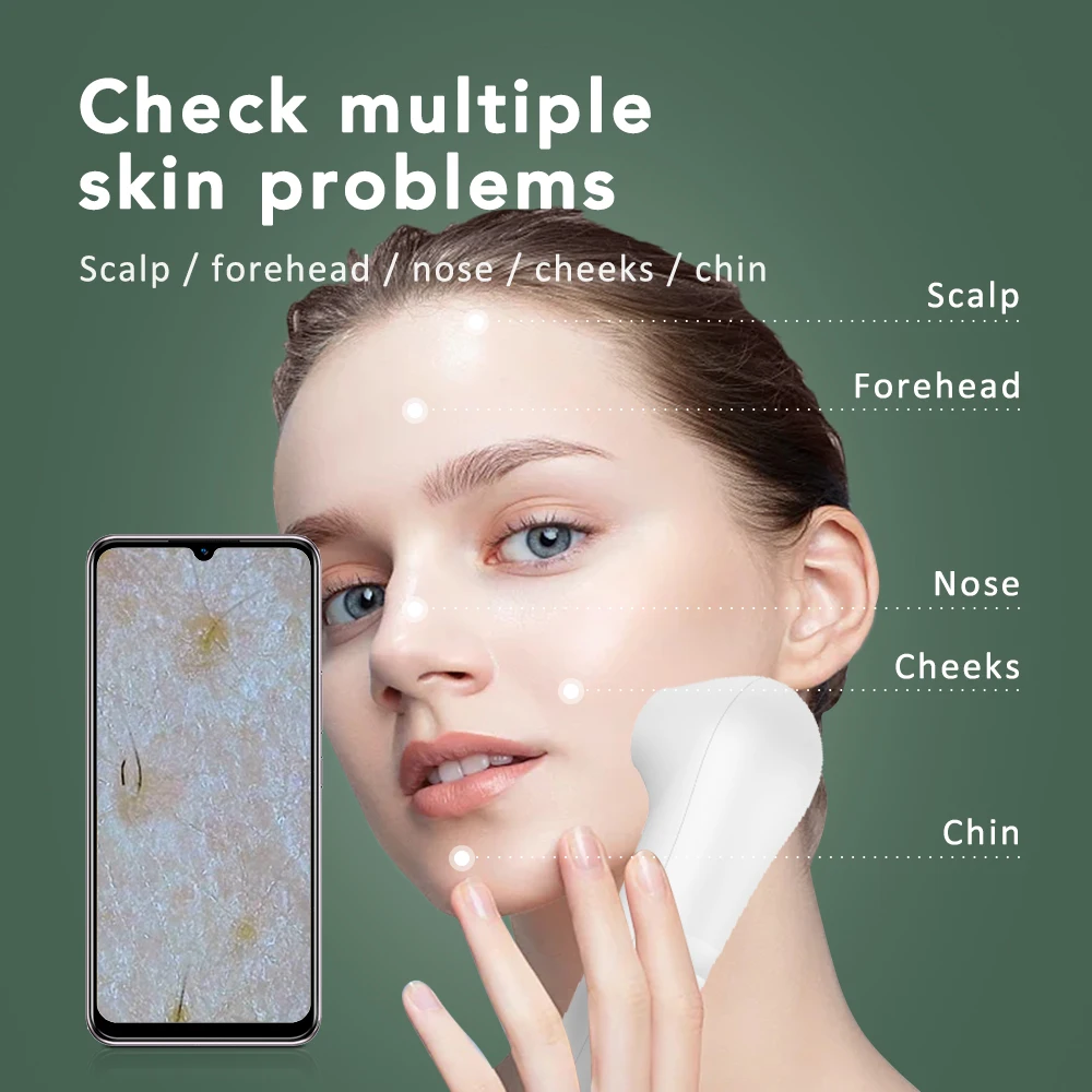 Wireless Electron Dermatoscope Scalp Detection Pores Magnifier Waterproof Professional Facial Skin Analyzer Machine Skin Care