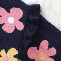 Baby Sweaters Dress Long Sleeve Autumn Infant Girls Skirt Knitted Newbron Children Clothing Fashion Ruffles Cute Cartoon Florals 4
