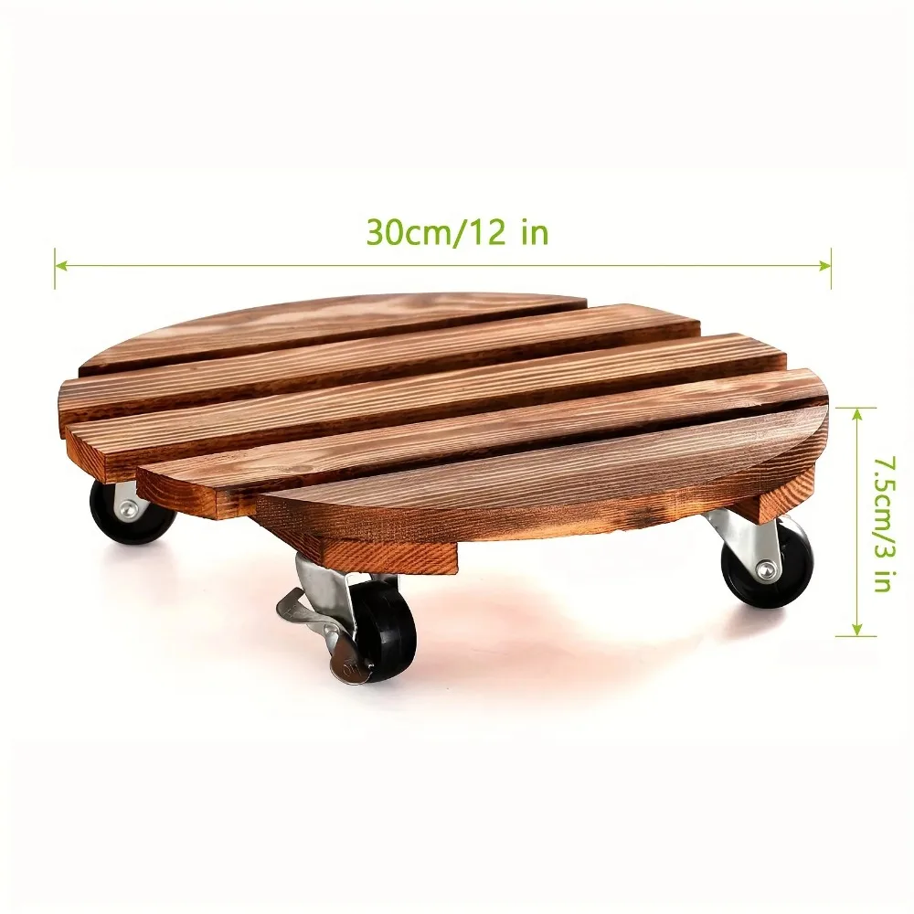 Plant Stand Cart with Wheels Heavy-duty Round Metal Lockable