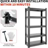 72" H Garage Shelving 2500LBS Heavy Duty Storage Shelves Adjustable 5 Tier Metal Shelves for Storage Garage Industrial Shelving 2