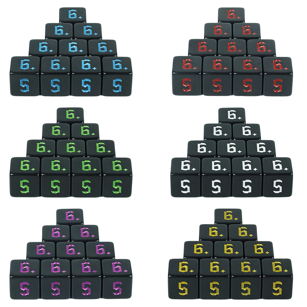 D6 Dice Set 10PCS for DND 6 Sided Dice Multi-sided Games Dices Desktop Polyhedral Set for Role Playing Game