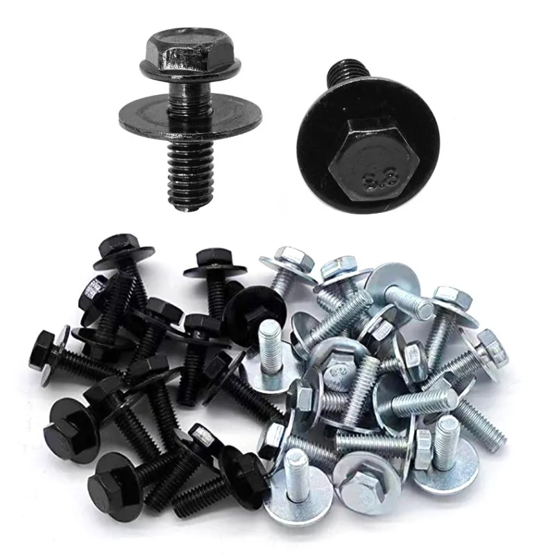 

10pcs Car Body Bolts M6 Engine Cover Undertray Splash Shield Guard Bumper Fender Liner Retainer Fastener Rivet Screws 6mm 8.8