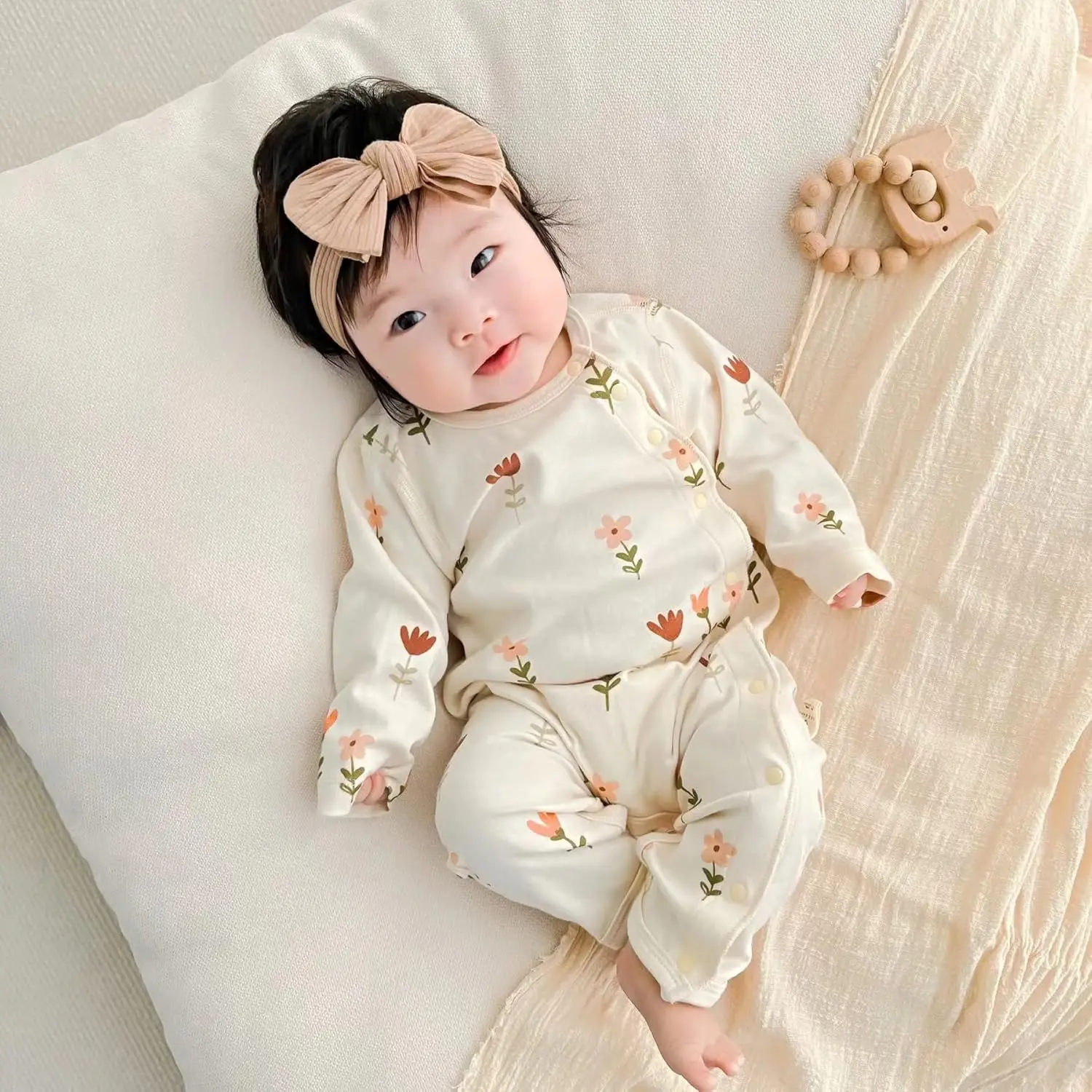 Baby Headband New Girls Baby Nylon Headbands Soft Bowknot Ribbed Hairbands Newborns Toddlers Children Turban Hair Accessories 2