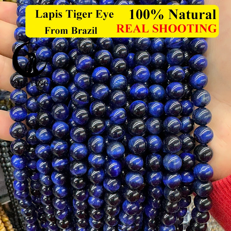 thumbnail image 1 of Cuentas de piedra de ojo de tigre amarillo Zhe Ying, cuentas de piedras preciosas sueltas, redondas y lisas para hacer joyas, accesorios para pulseras y collares, 1 of 5