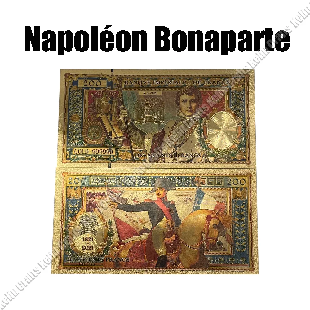 2024 New arrival Beautiful Napoleon Bonaparte Suvenir Gold Banknotes 200 centimes for Old Currency Collecion
