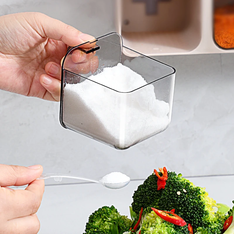 Seasoning Box Kitchen Supplies Wall-mounted Seasoning Storage Monosodium Glutamate Salt Jar Household Jar