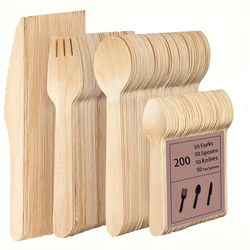 Eco - Friendly Bamboo Garden Party Tableware Set - 100 - Piece Disposable Utensil Collection - 140mm (Tenedor)