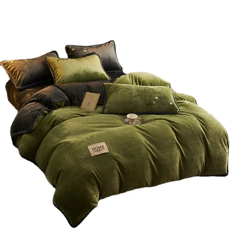 

Роскошный волшебный бархатный пододеяльник, зимний теплый сплошной фланелевый чехол для кровати, плюшевый чехол для постельного белья (без наволочки)