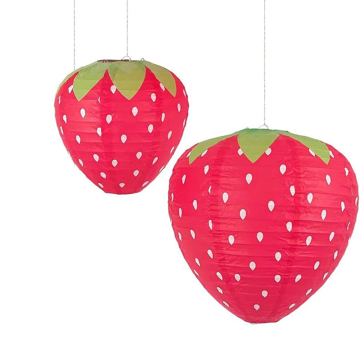 2 Teile/satz Erdbeere PaperlampshadStrawberry Papier Laterne Hängen Erdbeere Dekoration Geburtstag Party Decor Nette Dekoration fo