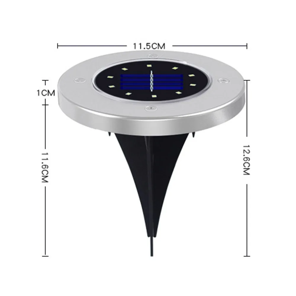 Solar Lawn Lamp 4 Led Garden Lights Solar Lamp Waterproof Outdoor Lighting Disk Lights for Pathway Yard Walkway Patio