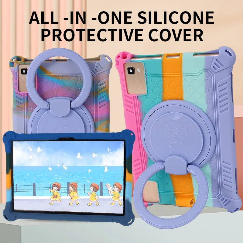 

360 Rotating Handle Kickstand Soft Silicone Kids Safe Tablet Case for Blackview Tab 13 12 11 10 9 8 8E 7 Wifi Pro 4G 10.1 Inch