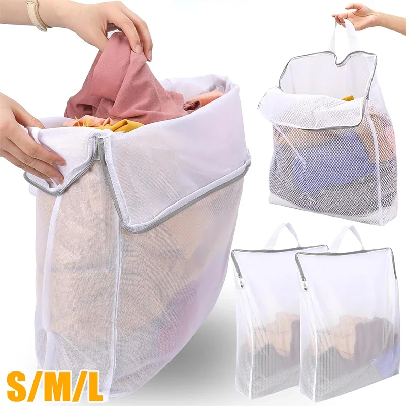 Laundry Wash Bags Foldable Zippered Mesh Travel Storage Mesh Bag Portable  Underwear Clothes Protection Net for Washing Machine