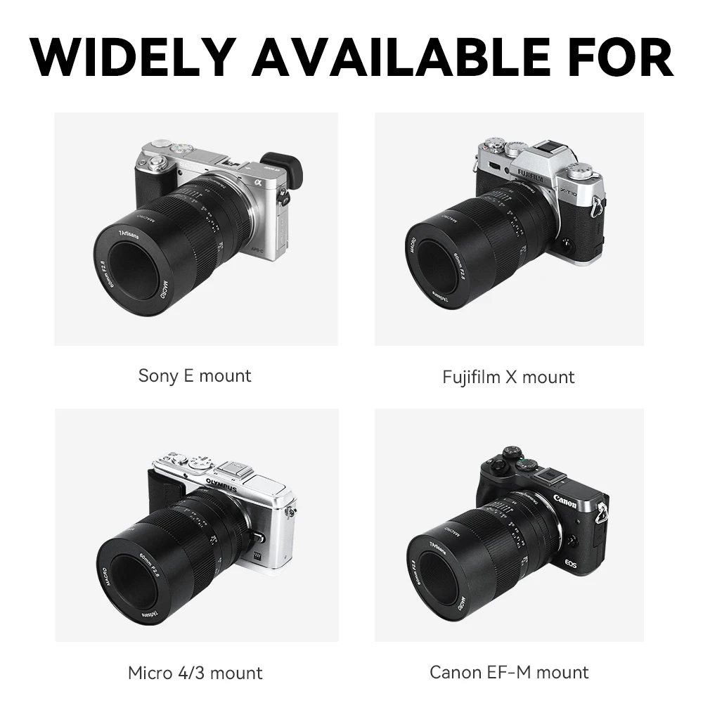 60mm F2.8 APS-C Manual Macro Prime Lens For Camera Lens Canon EOS-M M50 M50 Mark II Sony E ZVE10 Fuji FX X-A1/ X-T1 XT30