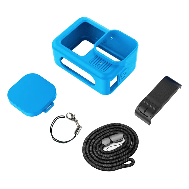Étui de protection en Silicone pour GoPro Hero 13, Film de protection d'écran en verre trempé noir, couvercle de capuchon d'objectif pour accessoire Go Pro 6