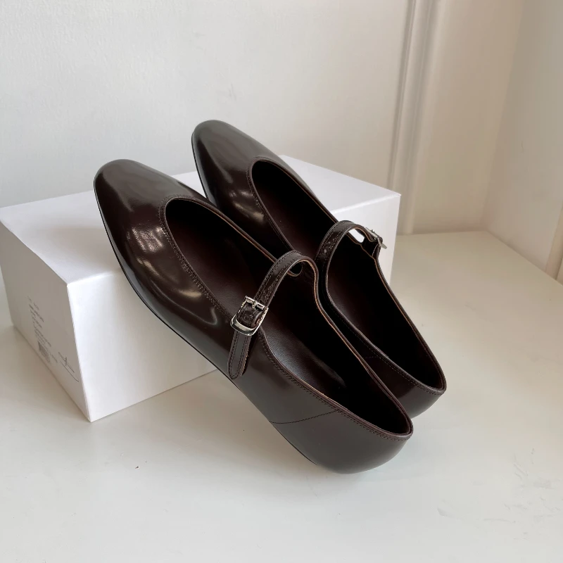 

2023 New Spring and Summer Flat Mary Jane Single Shoes Grandma Shoes Women's Retro Ballet Shoes