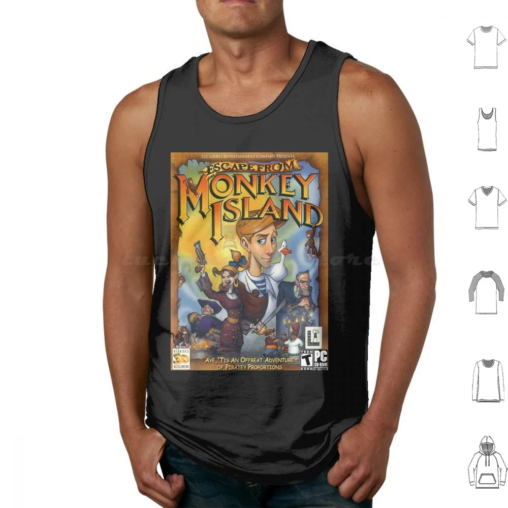 Fuga Da Monkey Island Canotte Gilet Senza Maniche Monkey Island Guybrush Threepwood Grog Pirates Lechuck Videogames