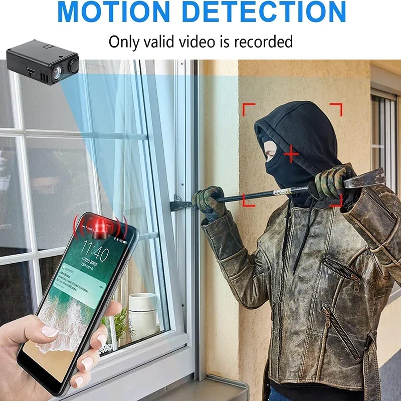 Mini Security Camera Night Vision Lightweight Detection Wireless Surveillance Camera Smart Home Monitoring Cams For Infants Pet 6