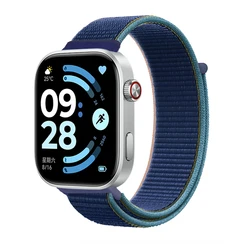 Breathable Sport Nylon Loop Strap for Smartwatch Replacement Bracelet (Deep navy blue)