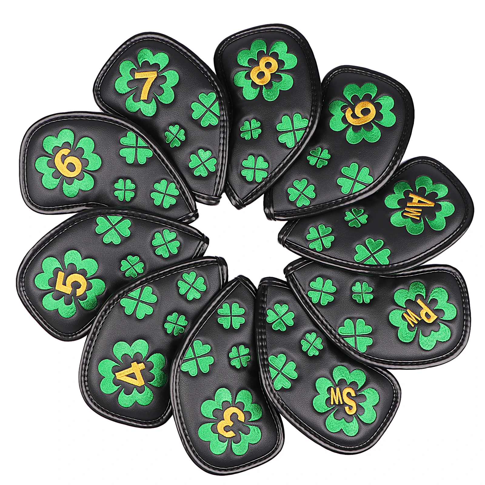 Golf Club Iron Head Covers 9/10Pcs Portable PU Protector Golfs Head