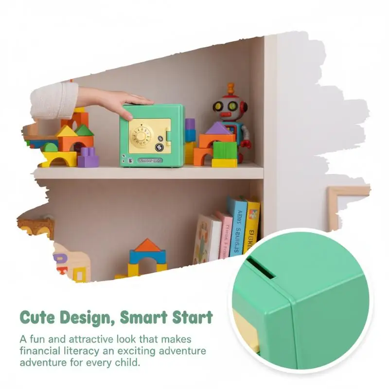 Mini tirelire à combinaison, coffre-fort pour enfants, boîte à monnaie à code rotatif, cadeau_voghion.com