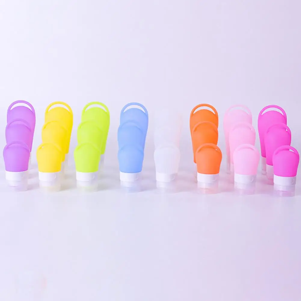 38/60/90ML Dispenser Bottle with Hanging Hole Refillable Bottle Empty Soft Silicone Travel Bottle Travel Container for Girls