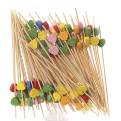 Elegant Pearl Bamboo Skewers - 50 Pack - 100pcs (Heart mixed)