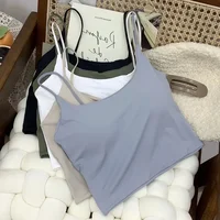 Soutien-gorge d'été Sexy pour femmes, haut court en soie glacée, bustier tubulaire sans couture, sous-vêtements Camisole, mode coréenne, gilet Bralette rembourré solide, 2024 2
