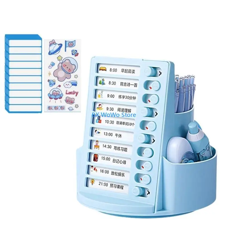 2in1 Rotating Chore Chart Board Checklist Desk Organizer Pen Holder Stationery