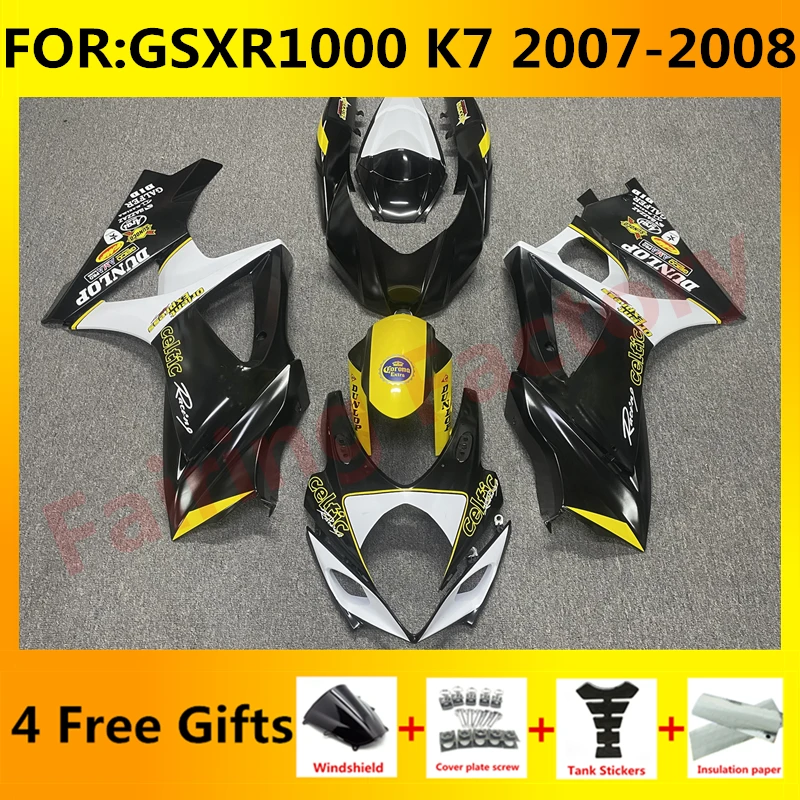 

NEW ABS Motorcycle Whole Fairing kit fit for GSXR1000 GSXR 1000 07 08 GSX-R1000 K7 2007 2008 full Fairings kits set black white