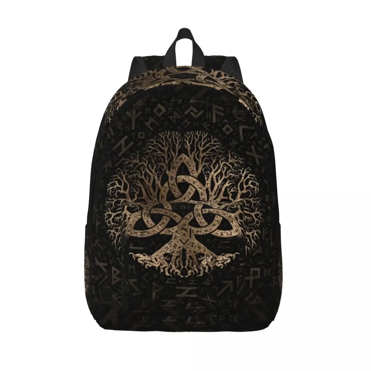 

Tree Of Life With Triquetra On Futhark Canvas Backpack for Boys Girls Viking Norse Yggdrasil College School Travel Bags Bookbag