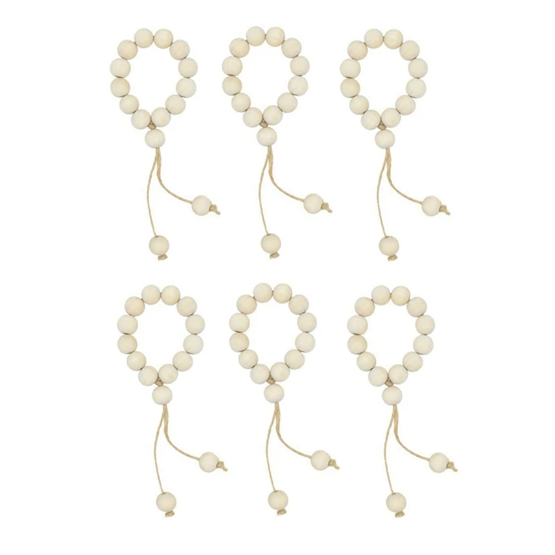 Кольца для салфеток-кольца салфеток из деревянных бусин-держатели натурального