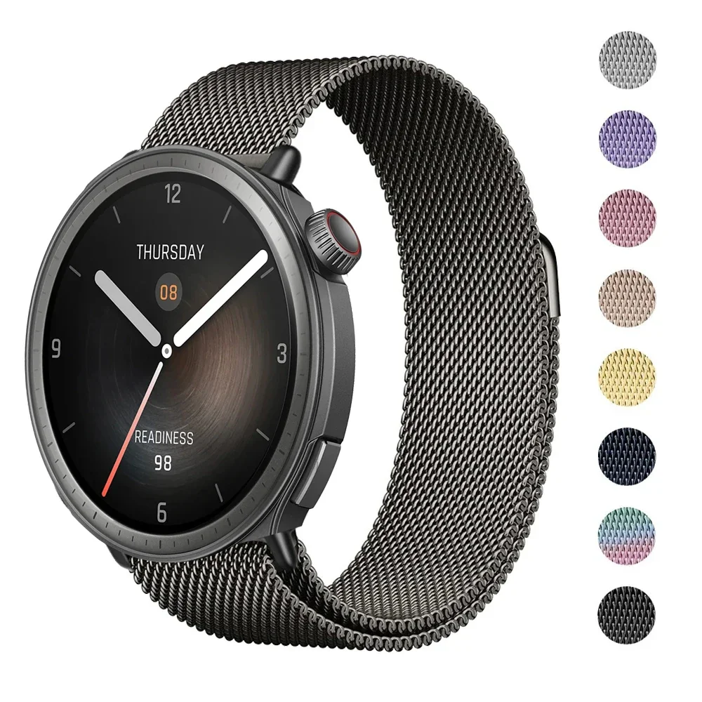 

22mm Loop for Huami Amazfit Balance Strap Magnetic Stainless Steel Metal Wrist Bracelet for Amazfit Balance Band Accessories